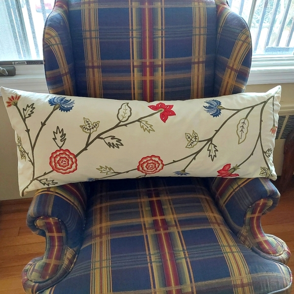 Pottery Barn Accents Pottery Barn Applique Bolster Pillow 4 X 36